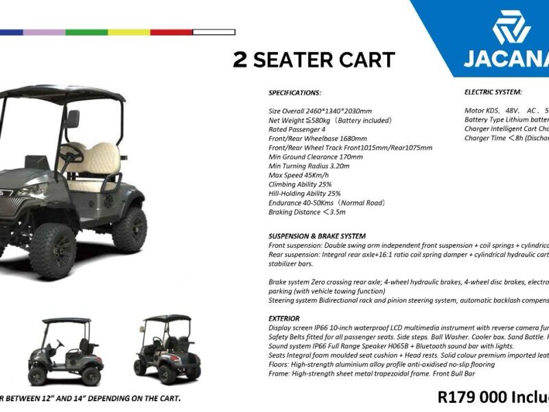 Jacana 2-Seater Golf Cart – R179,000 Including VAT