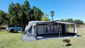 Destination Magic caravan camping setup